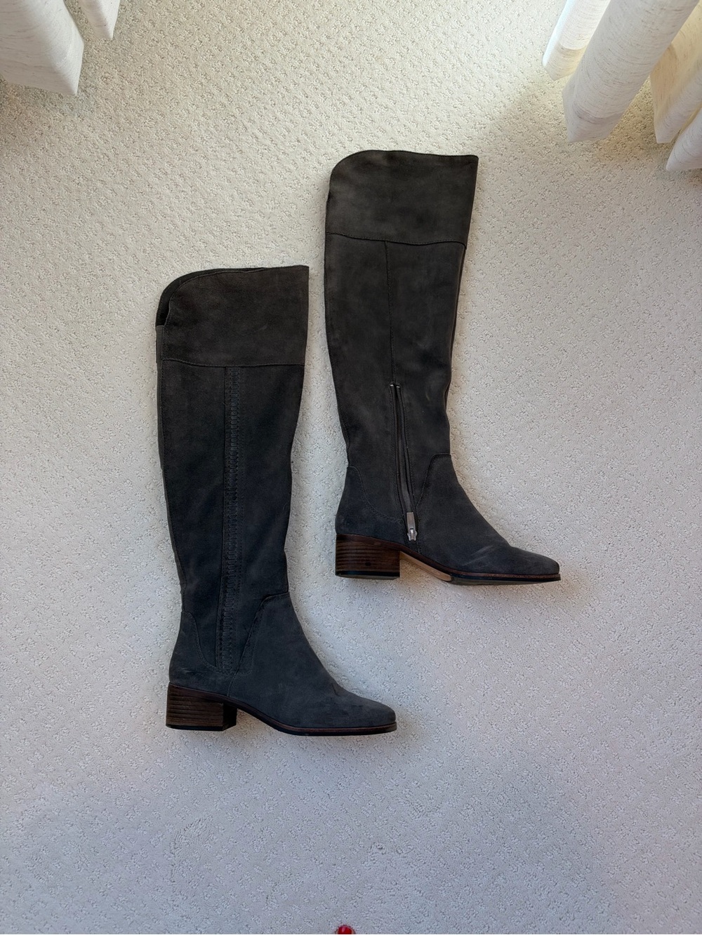 Vince Camuto Tall Suede Over the Knee Boots in Dark Gray